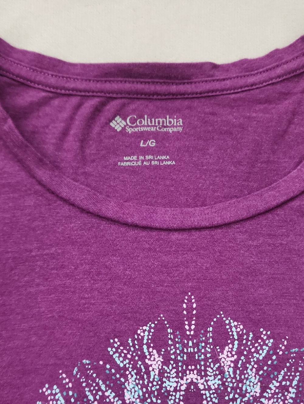 Columbia Purple Short-Sleeve Tee with Light Blue Mandala Graphic - Picture 4 of 6